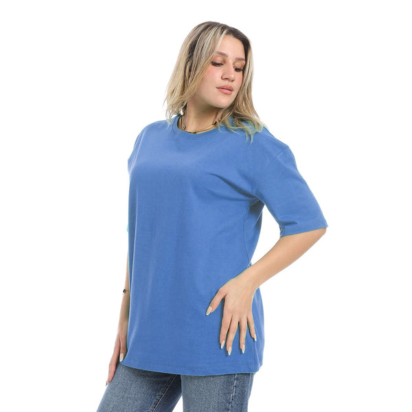 Oversized_Plain_Cotton_T-Shirt_-_Royal_Blue