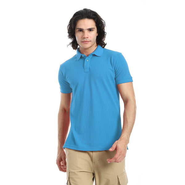 Pique_Pattern_Short_Sleeves_turquoise_Polo_Shirt