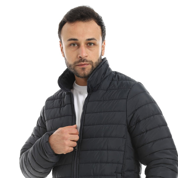 Pump_Self_Patterned_Long_Sleeves_Jacket_-_Navy_Blue