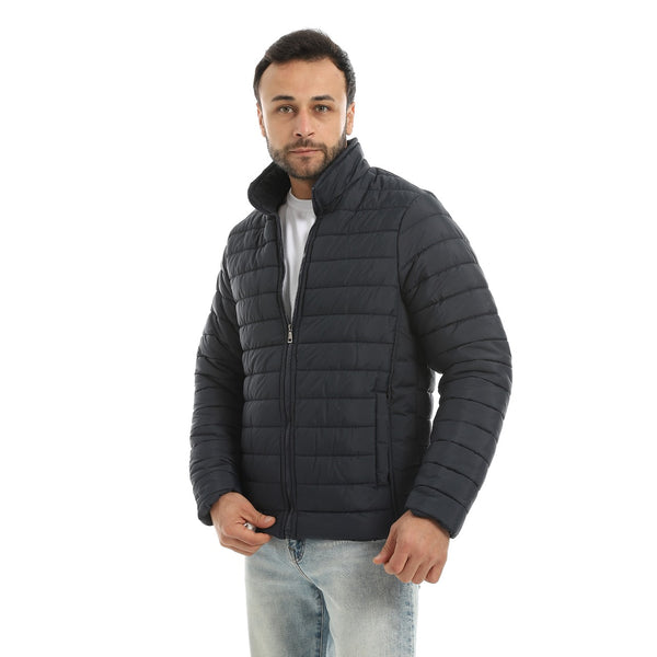 Pump_Self_Patterned_Long_Sleeves_Jacket_-_Navy_Blue