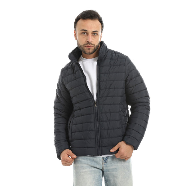 Pump_Self_Patterned_Long_Sleeves_Jacket_-_Navy_Blue