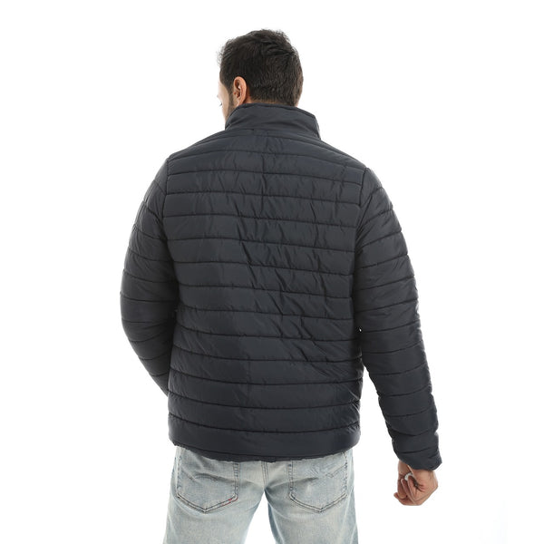 Pump_Self_Patterned_Long_Sleeves_Jacket_-_Navy_Blue