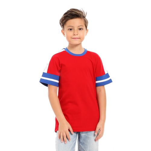 Boys Slip On Round T-shirt - Red