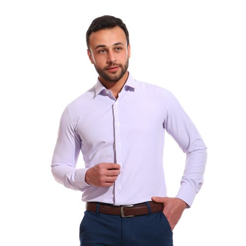 Solid Casual Full Buttoned Shirt - Lilac
