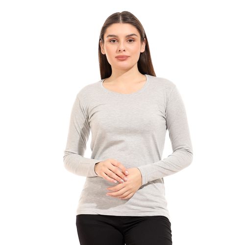 Heather Light Grey Full Sleeves T-Shirt