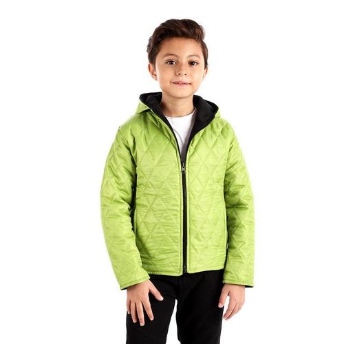 Boys Double Face Zipped Jacket - Black & Green
