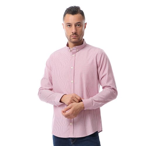 basic_striped_long_sleeves_buttoned_shirt_-_red