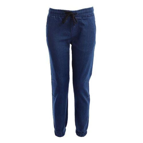 Boys Elastic Waist with Drawstring Denim Jogger - Dark Blue Jeans