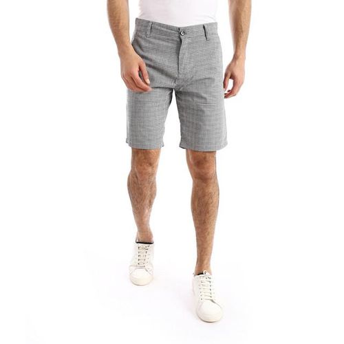 Plaids Regular Fit Shorts - Grey