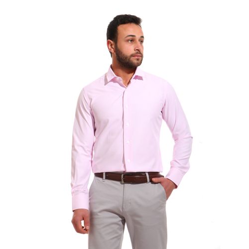Solid Casual Full Buttoned Shirt - Rose