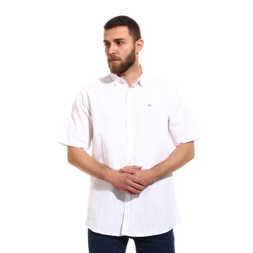 Comfy Short Sleeves Buttoned Shirt  - White