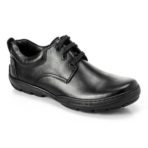 Leather Lace Up Casual Shoes - Black