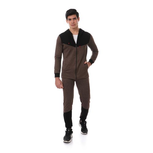 Bi-Tone Heather Brown & Black Training Suit