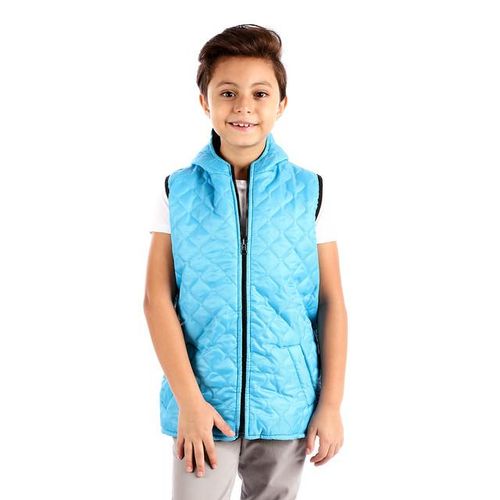 Boys Double Face Vest - Turquoise & Black