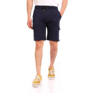 Cotton Elastic Waist Comfy Short - Navy Blue
