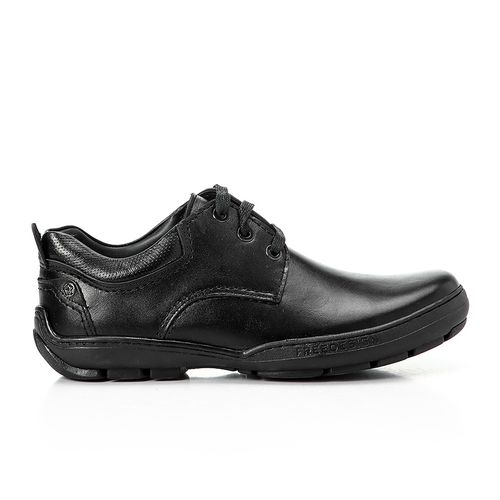 Leather Lace Up Casual Shoes - Black