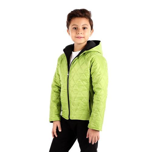 Boys Double Face Zipped Jacket - Black & Green