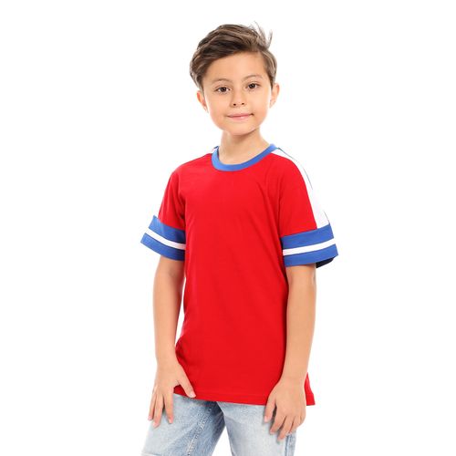 Boys Slip On Round T-shirt - Red