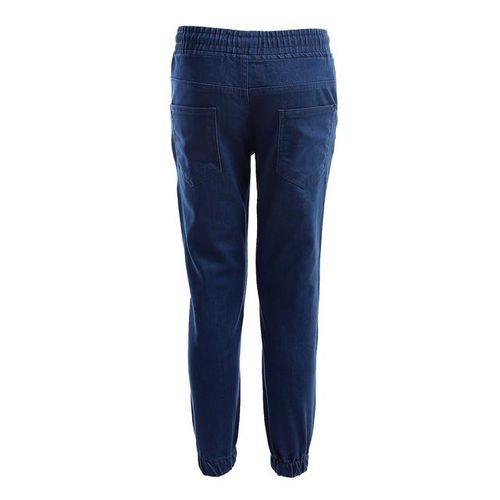 Boys Elastic Waist with Drawstring Denim Jogger - Dark Blue Jeans