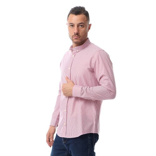 basic_striped_long_sleeves_buttoned_shirt_-_red