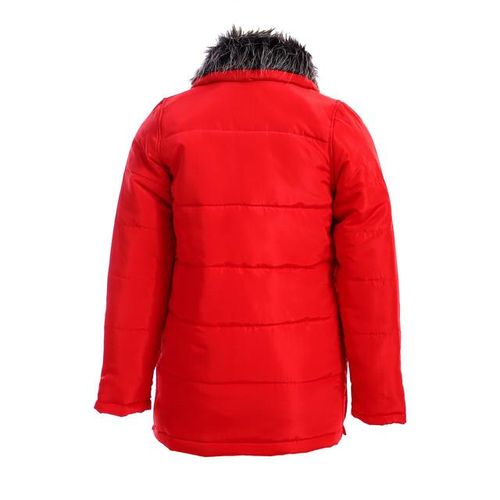 Girls Double Closure Hooded Jacket - Red