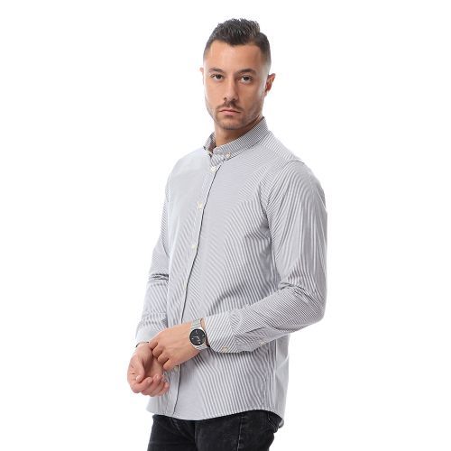 basic_stripe_buttoned_casual_shirt_-_black