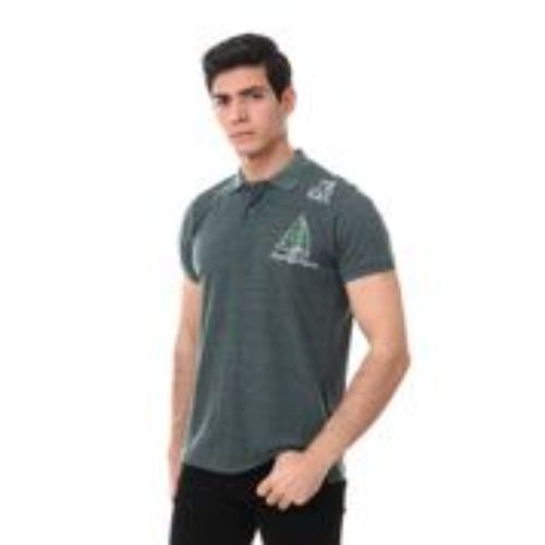 Pique & Front Stitched Cotton Polo Shirt - Heather Olive
