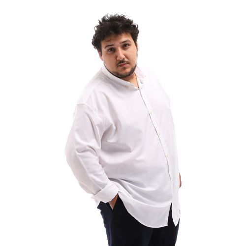 classic_plus_size_plain_full_sleeves_shirt_-_white