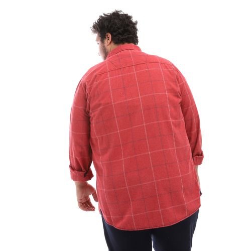 Plus Size Chest Pockets Trendy Shirt - Watermelon