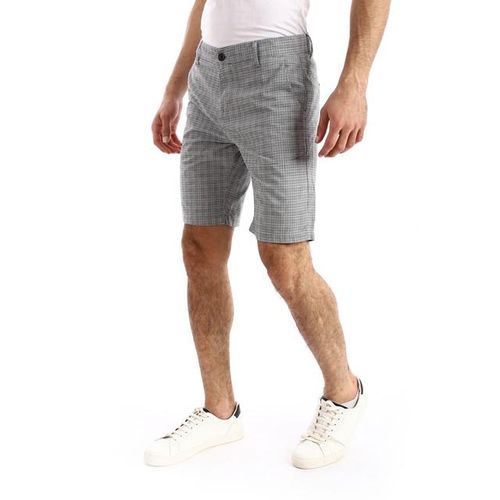 Plaids Regular Fit Shorts - Grey