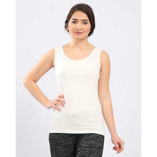 Simple Basic White Solid Slip On Tank Top