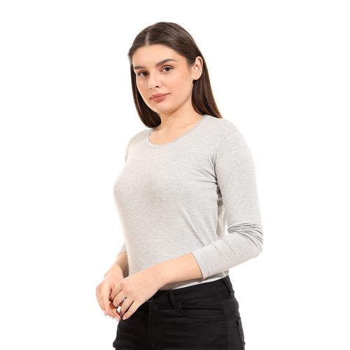 Heather Light Grey Full Sleeves T-Shirt