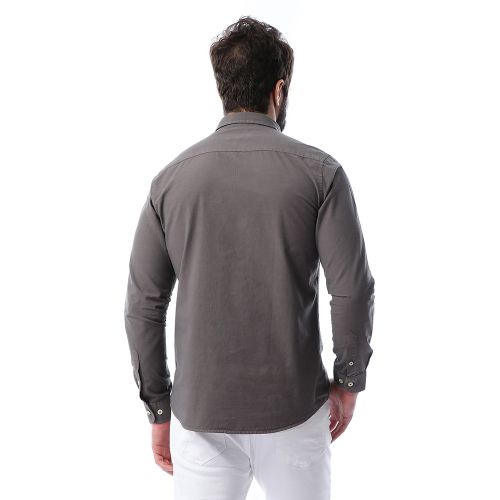 Solid Long Sleeves Dark Grey Shirt