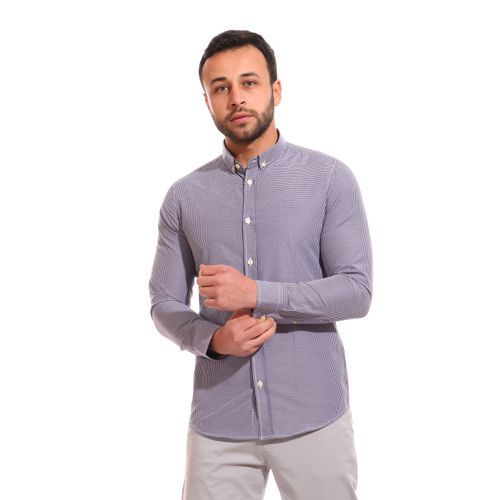 Tinny Plaids Full Sleeves Shirt - Dark Purple & White
