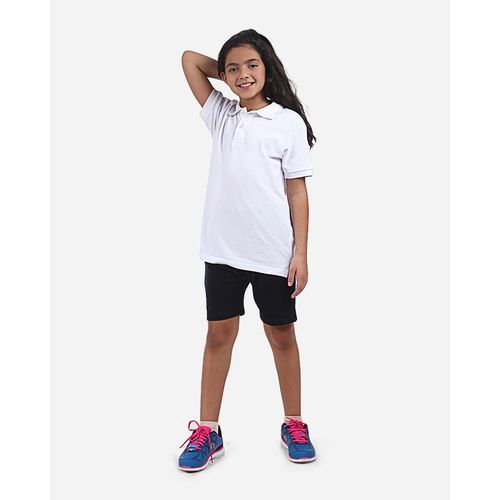 unisex solid soft school short black