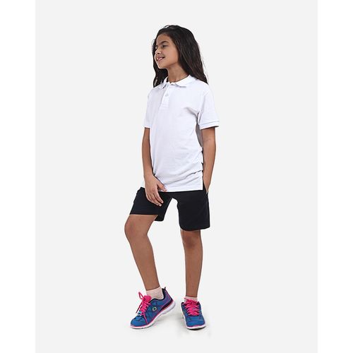 unisex solid soft school short black