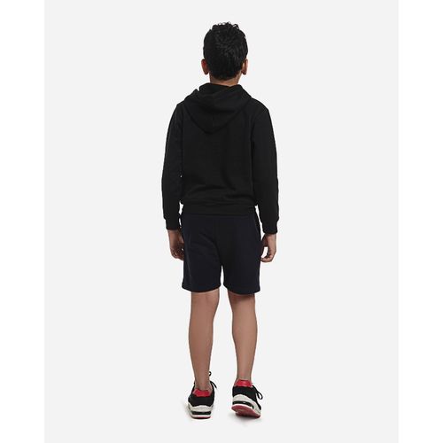unisex solid soft school short black