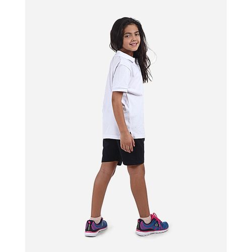 unisex solid soft school short black