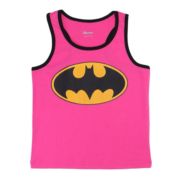 round- neck- batman- logo- - hot- pink