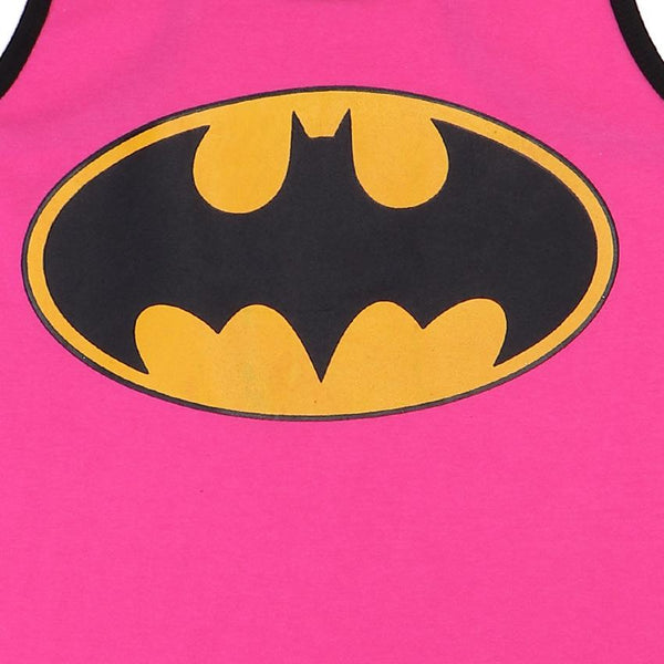 round- neck- batman- logo- - hot- pink