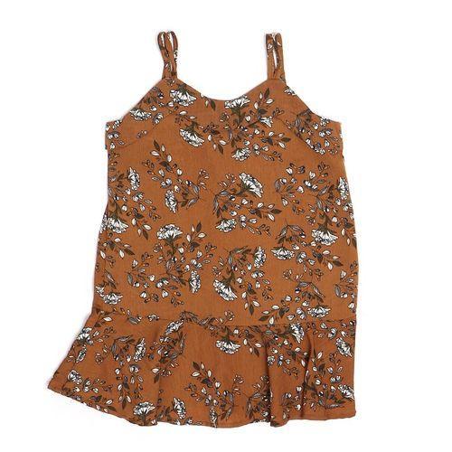 florid- dress- - brown