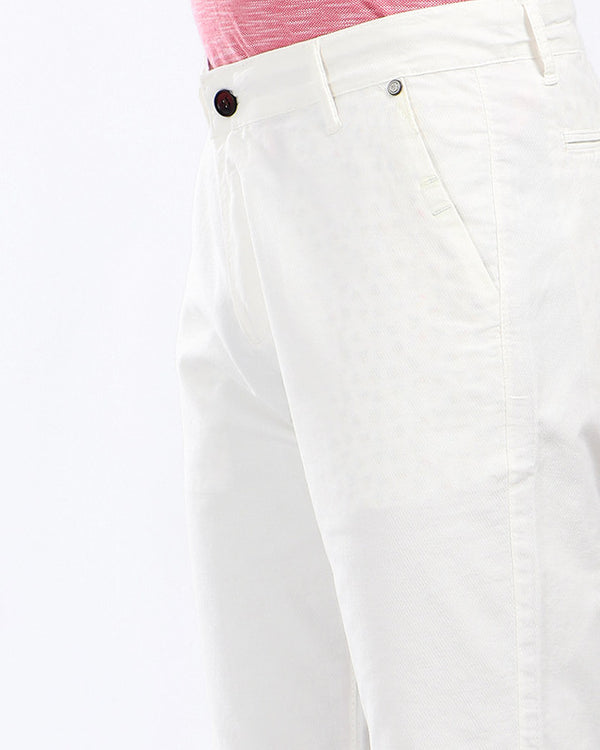 pique casual four pockets short - off-white