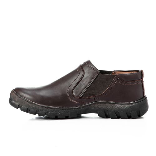 leather slip on casual shoes brown