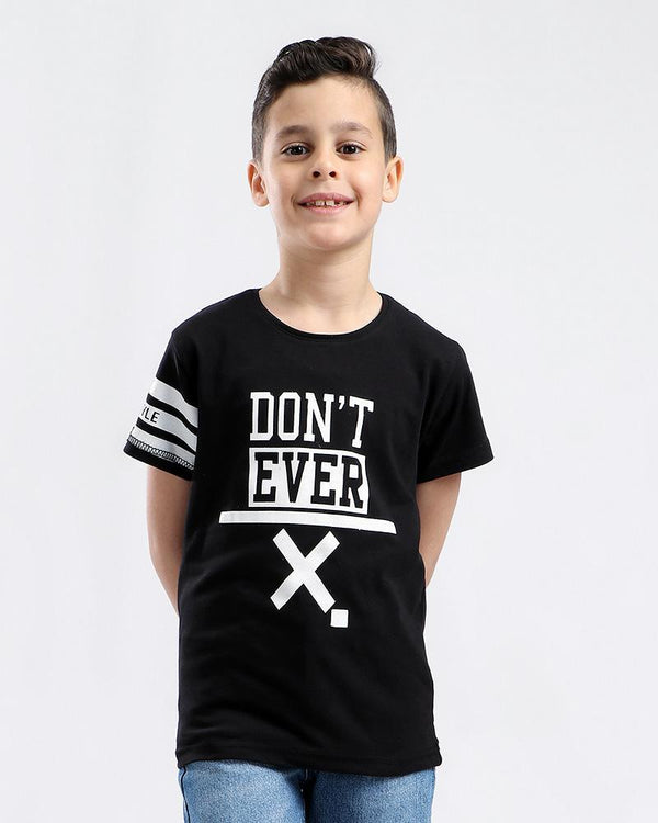 Boys Printed "Don't Ever X" Summer Short Sleeves T-shirt - Andora