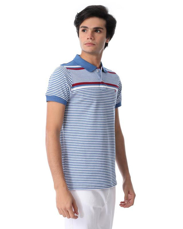 balanced- striped- casual- polo- shirt- - steel- blue