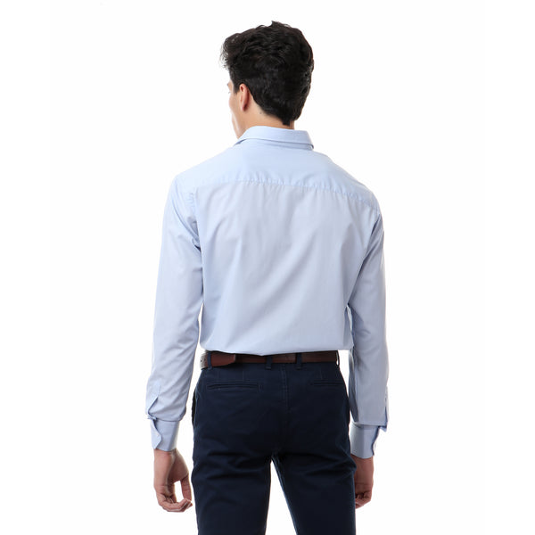 classic solid long sleeves shirt - light blue