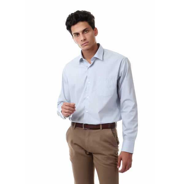 classic solid long sleeves shirt - pale blue