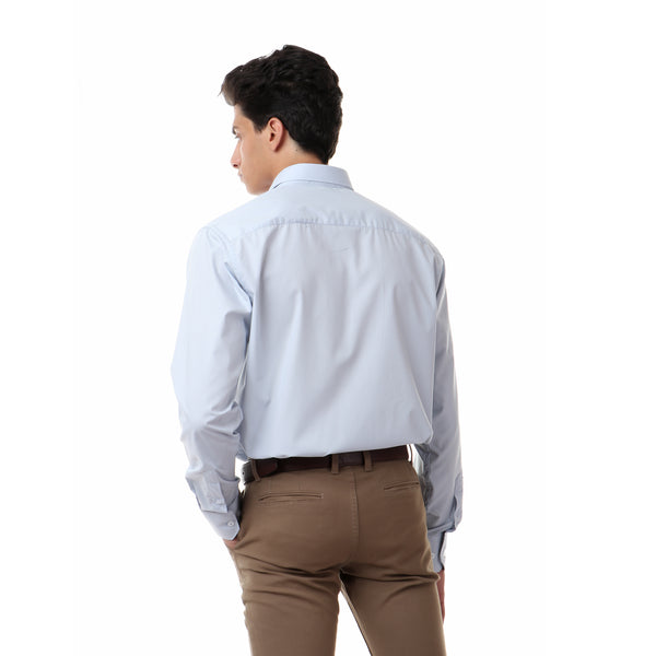 classic solid long sleeves shirt - pale blue