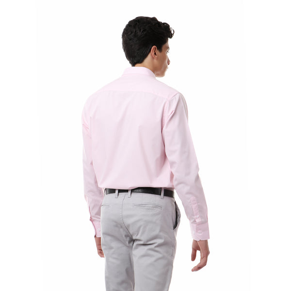 classic solid long sleeves shirt - pink