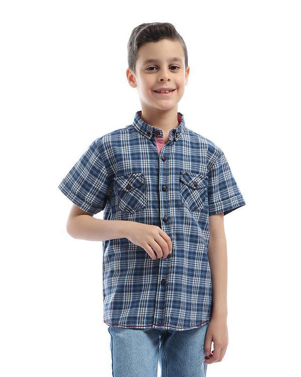 boys- two- front- pockets- tartan- shirt- - petroleum